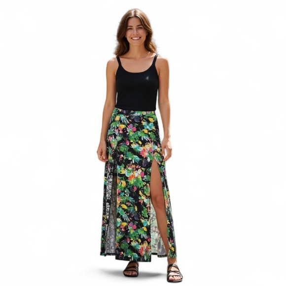 Bongo Molly Floral Maxi Skirt Junior Size Large - Picture 1 of 12